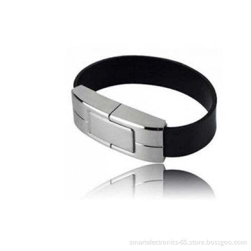 Leather bracelet USB flash drives, black/brown color, free logo printing, package, custom accepted